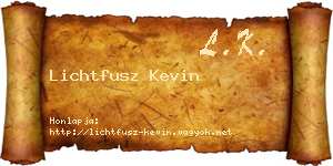 Lichtfusz Kevin névjegykártya